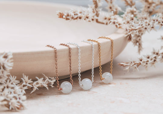 White Moonstone Pendant Necklace | Classy Women Collection